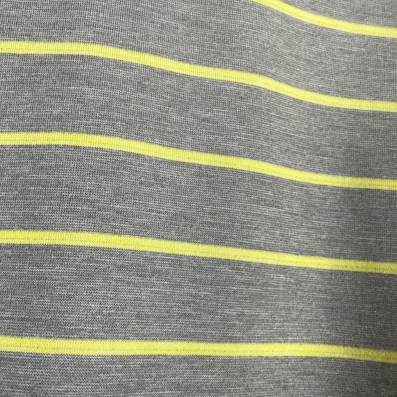 Lululemon Polo Shirt Short Sleeve Striped Gray Yellow Athletic Collared Men's M - Picture 7 of 8